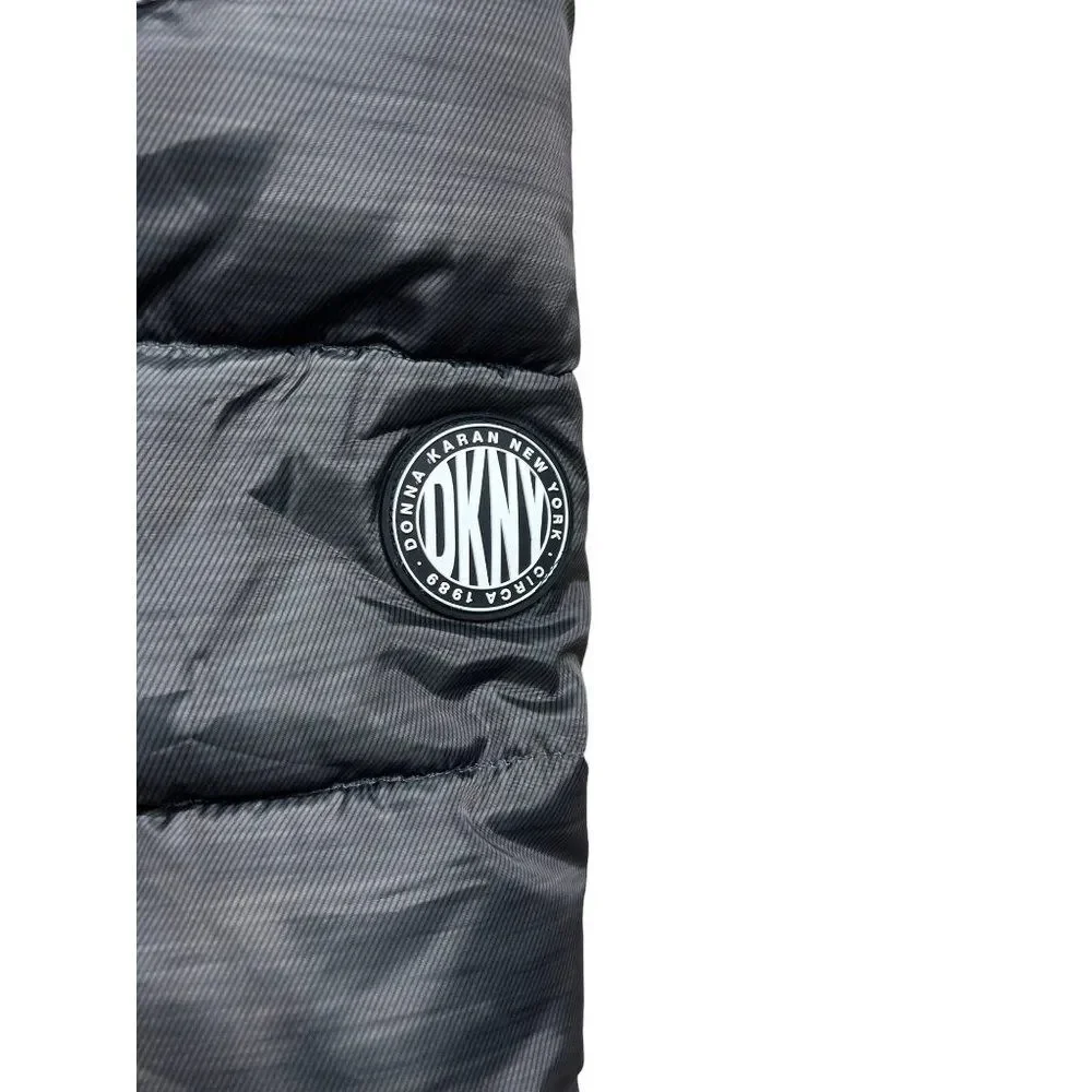 DKNY Youth Parka Size M (10-12) Quilted Coat Fleece Lining Snap Closure‎